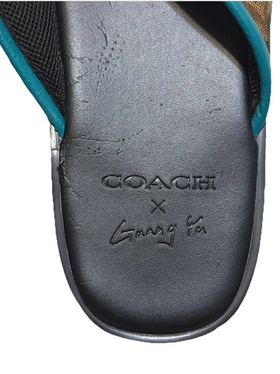 Coach Rexy By Guang Yu Black Blue Flip Flops Men\'s Size 8 / Women\'s Size 9 main image 5